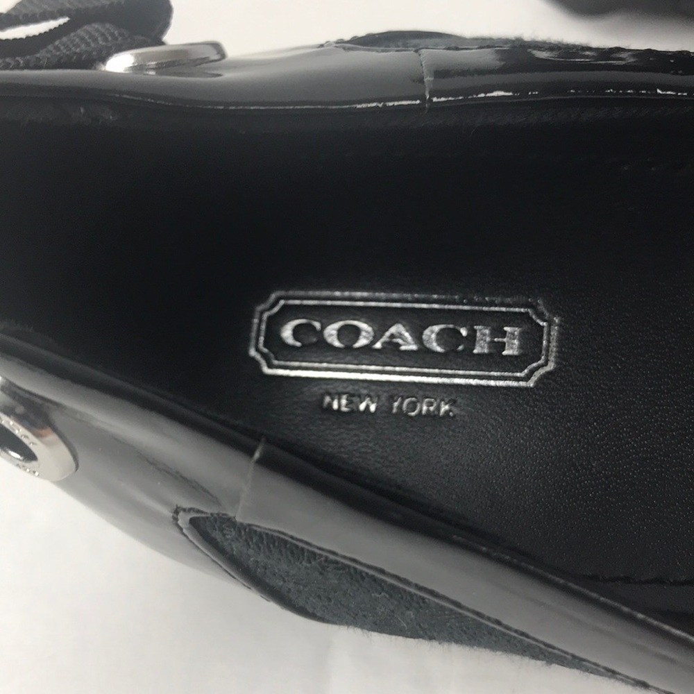 COACH REAGAN BLACK FLATS SIZE 8 M SIGNATURE PRINT - Picture 9 of 11